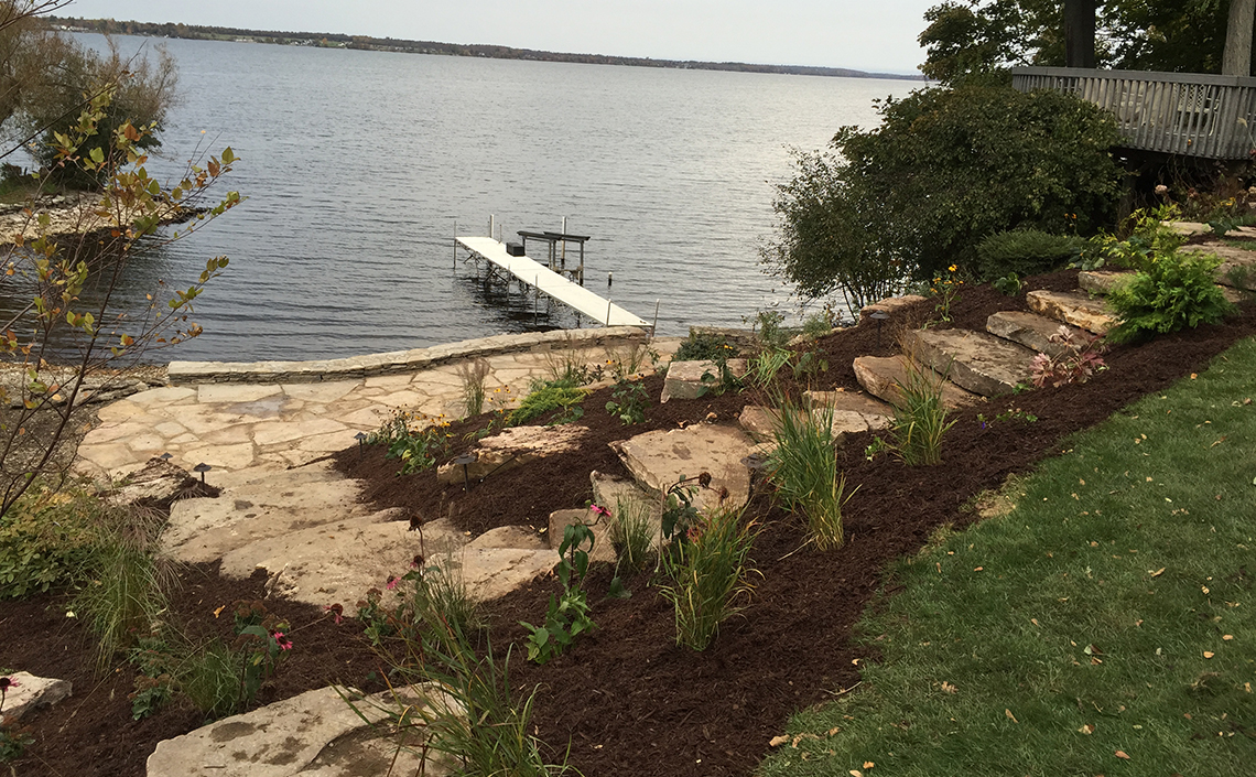 Stone Stairs to Natural Stone Dock