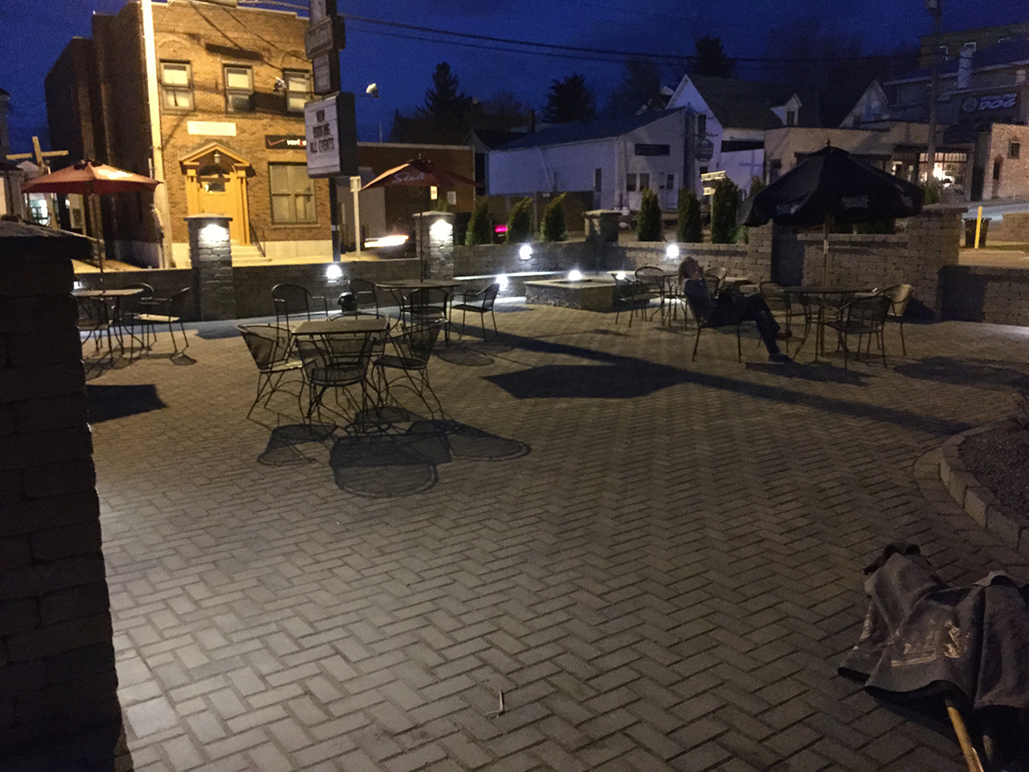 Seating and Lights Are Ready at the New Patio