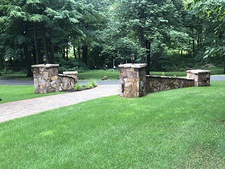 Driveway Pillar Entry with Wing Walls