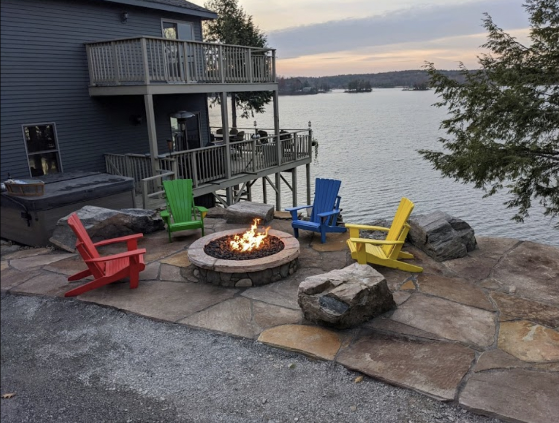 Flagstone Patio with Gas Fire Pit