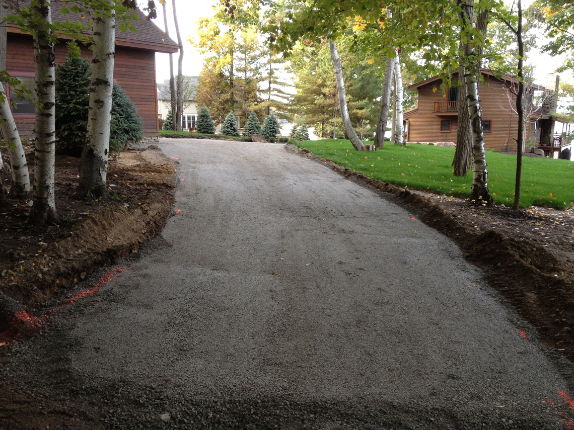 Driveway base excavated and installed