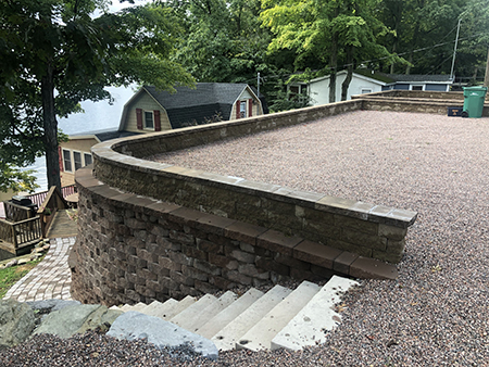 Retaining Walls with Parking Area
