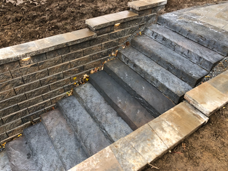 Precast Stairs Recessed into Retaining Walls