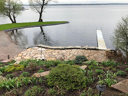 Flagstone Patio and Mortared Seawall