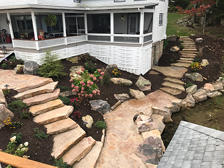 Sandstone Stairs & Flagstone Walk