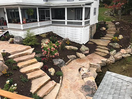 Sandstone Stairs & Flagstone Walk